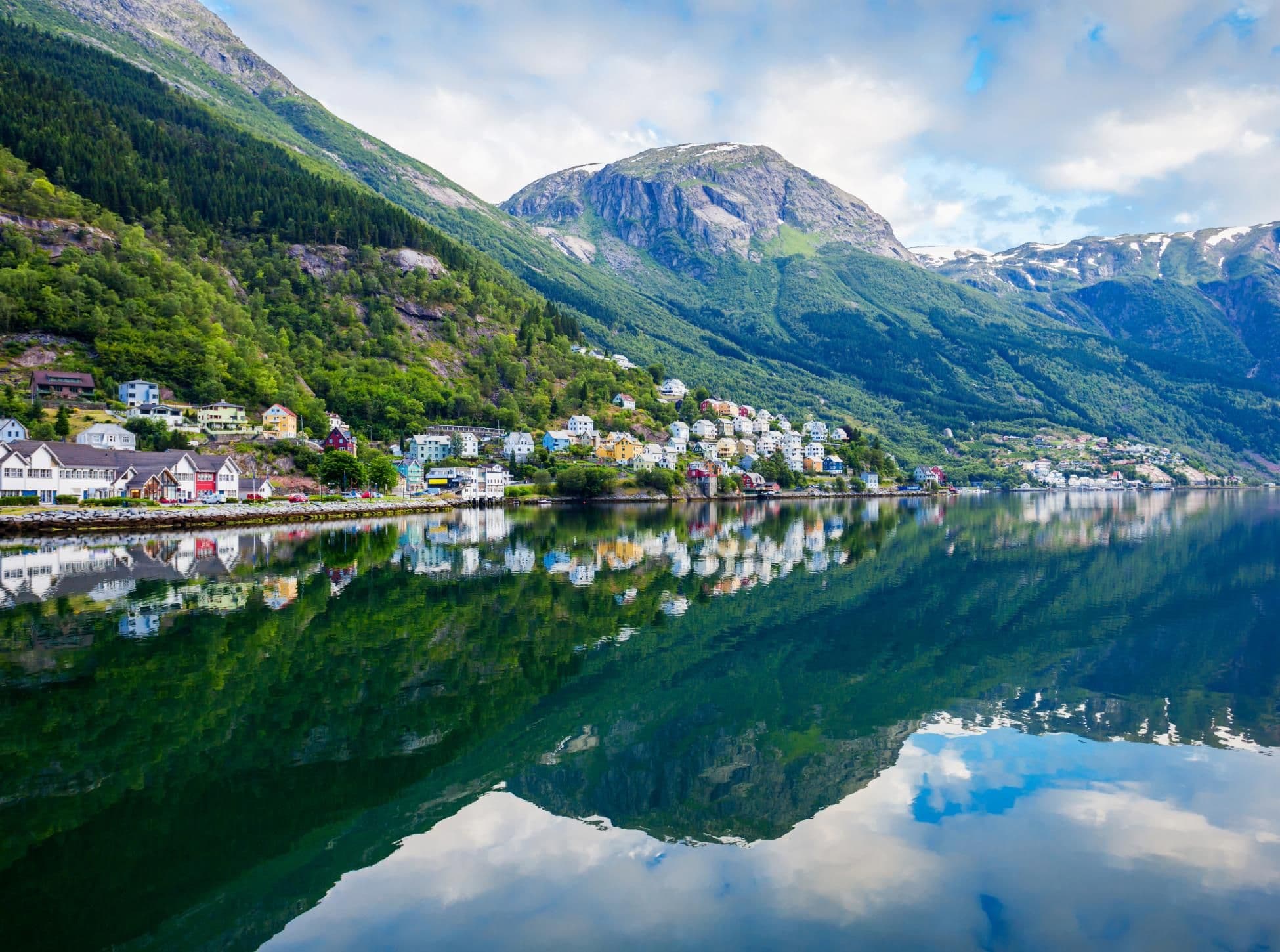 A view of Odda from the Hardangerfjord